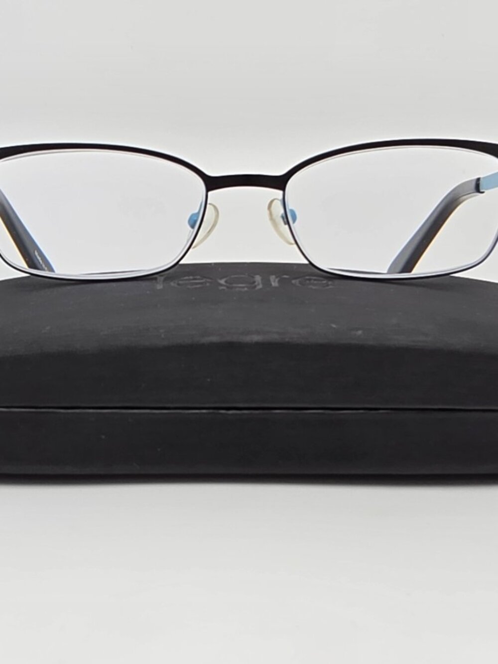 Legre LE5081 Col. 1246 Black on Sky Blue Eyeglasses Frame w/ Case 52-18-135